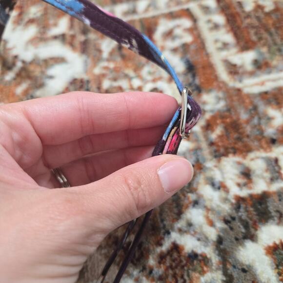 Vera Bradley Indiana Rose All In One Crossbody Adjustable Purple Maroon Floral - Picture 10 of 12